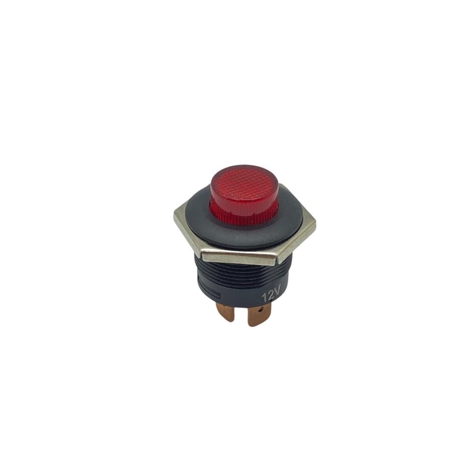 24V BUTON LED IŞIKLI (FİŞLİ) (10 A) (22 MM) KIRMIZI