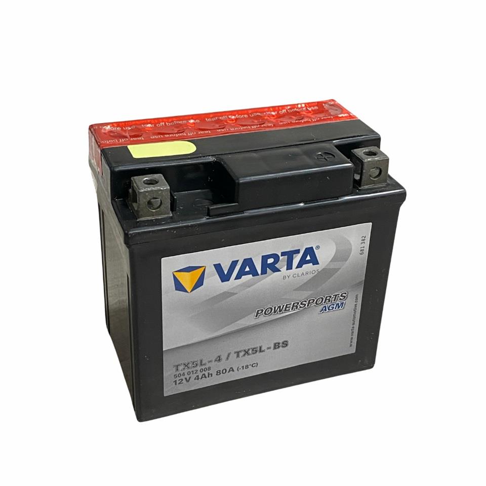 VARTA 12V 4 AH MOTOSİKLET AKÜSÜ AGM 80 A (EN) (114*71*106) (TX5L-4) (TX5L-BS) (YTX5L-BS)