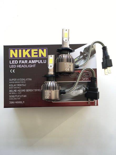 NIKEN 12V H7 COB LED XENON FAR AMPUL SETİ 6500K 4000 LÜMEN