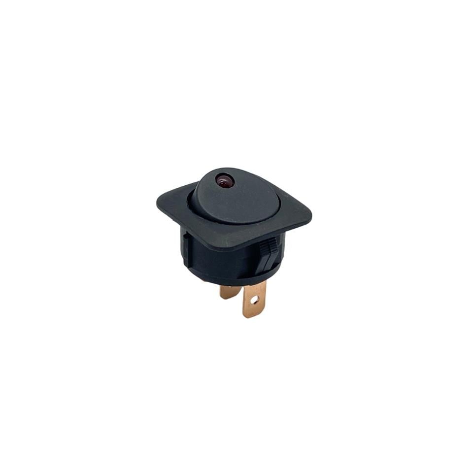 TUŞLU ANAHTAR KARE ÇERÇEVE NOKTA IŞIKLI (3 FİŞ) (ON-OFF) (25A 12V DC) (20 MM)