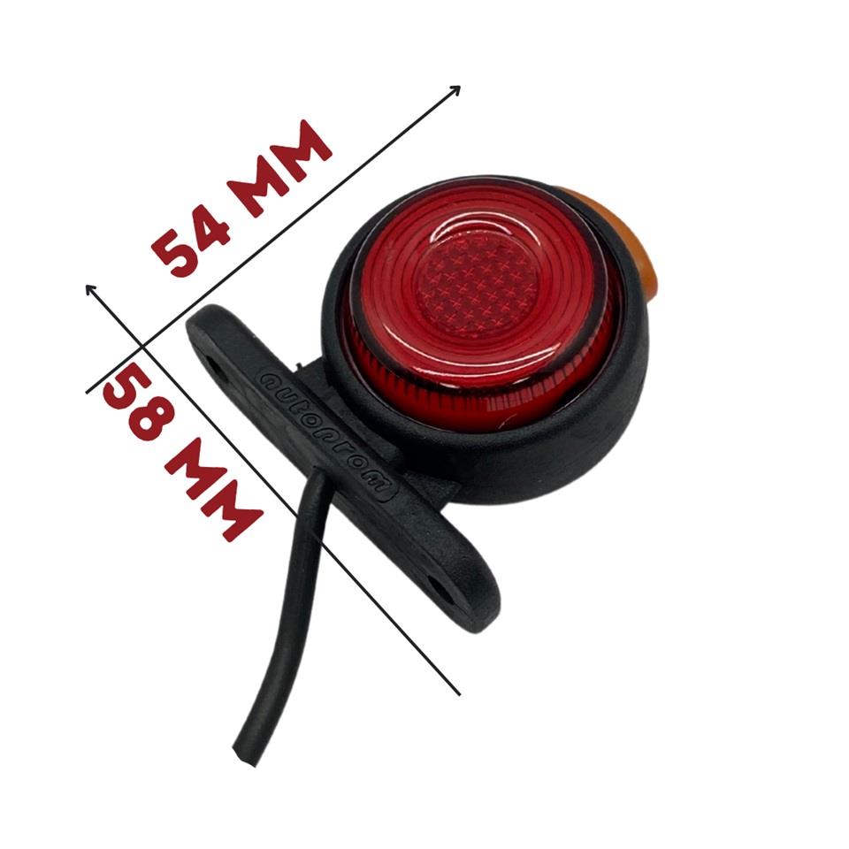 12V-24V TAKOZ LAMBASI MİNİ KIRMIZI-BEYAZ (LEDLİ) (58*54 MM)