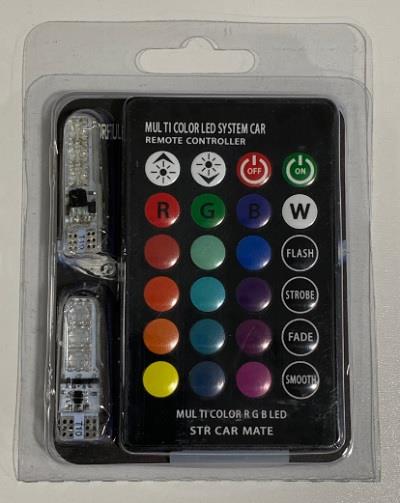 12V KUMANDALI 6 LEDLİ (T10 DİPSİZ) AMPUL 7 RENKLİ 4 FONKSİYONLU UNIVERSAL (2 AD)