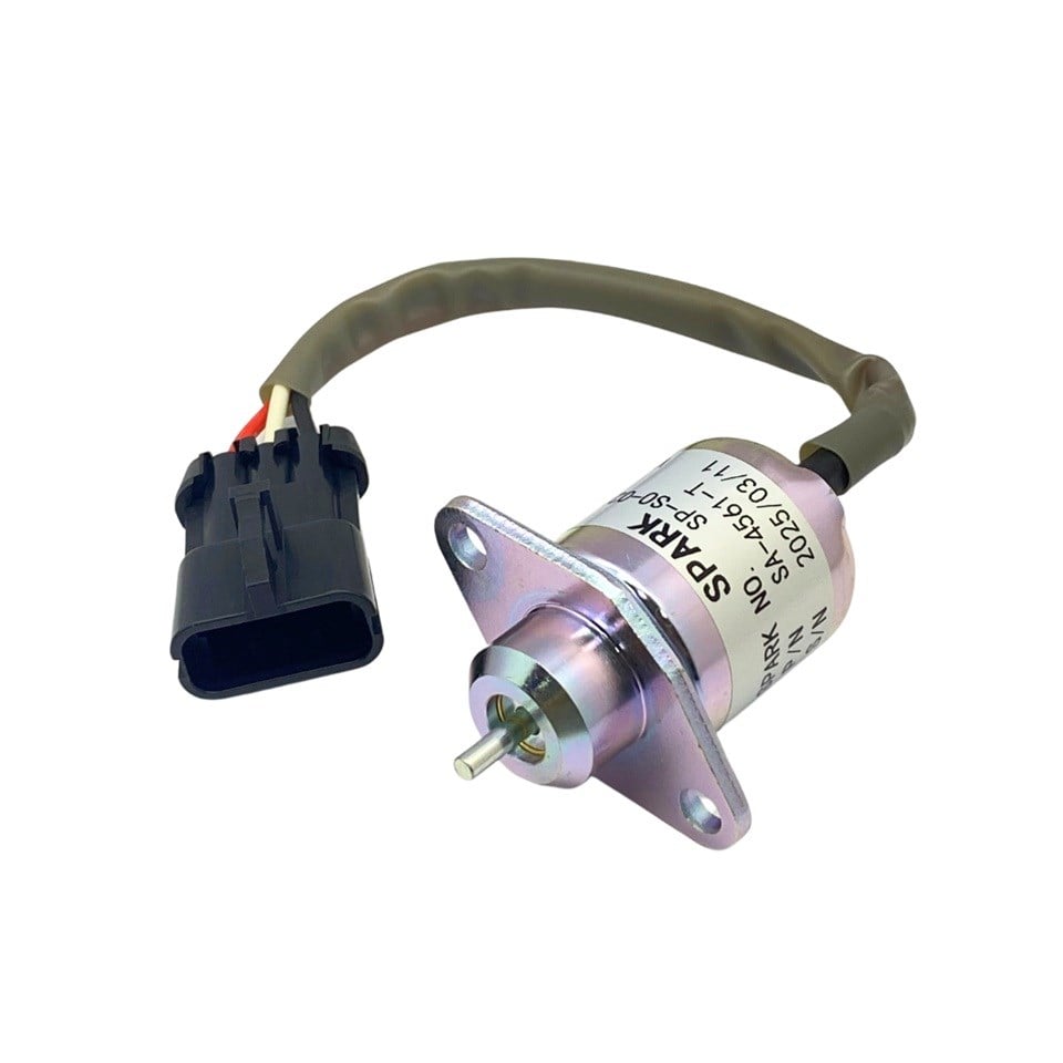 12V STOP SELENOİDİ (DÜZ KULAKLI) (KÜÇÜK TİP) (DÜZ MİL 11 MM) KUBOTA-WOODWARD