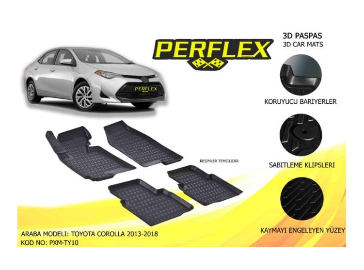3D ARAÇ PASPASI (SİYAH) (4 PARÇA) TOYOTA CORALLA 2013-2018