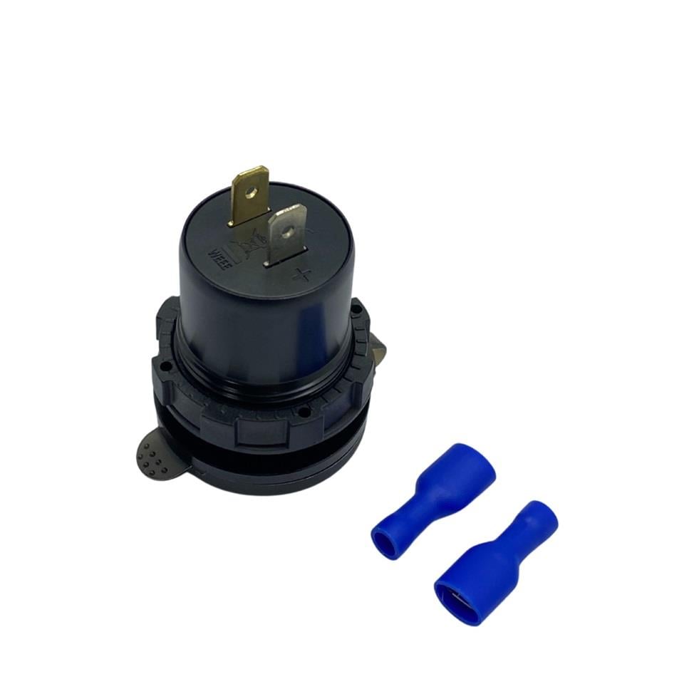 12V-24V DİJİTAL VOLTMETRE+ŞARJ CİHAZLI (USB X2) (3 A) (OFF-ON ANAHTARLIİ) (MAVİ IŞIK) (28 MM)