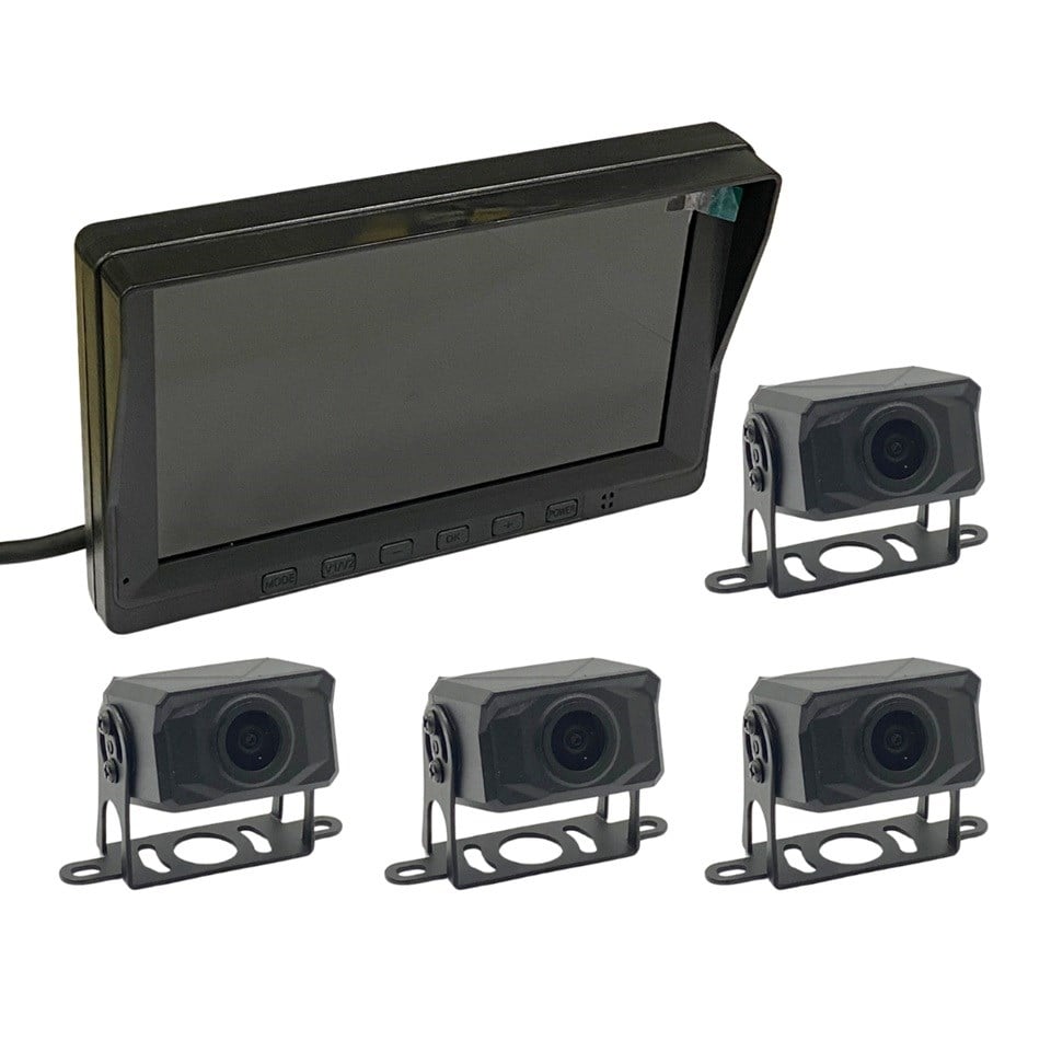 12V-24V ARAÇ YOL KAYIT CİHAZI 4 KAMERALI  EKRANLI 7 İNÇ HD (GECE GÖRÜŞLÜ-360° GENİŞ AÇILI) UNIVERSAL