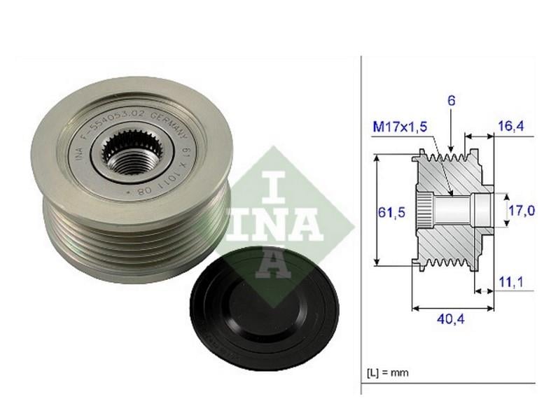 INA ALTERNATÖR KASNAK RULMANLI 6-KANAL FIAT DOBLO/MAREA/STRADA-OPEL VECTRA C