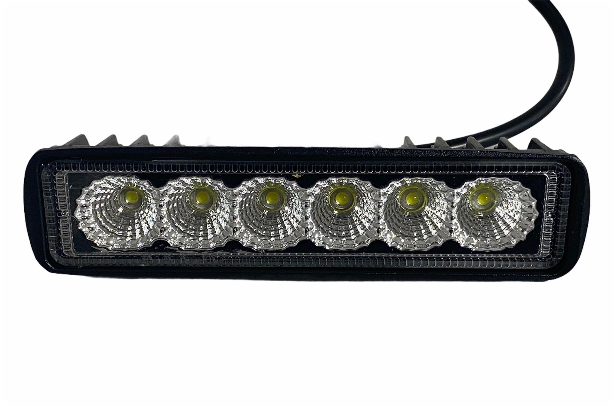 12V-24V ÇALIŞMA LAMBASI/OFF-ROAD İNCE TİP MERCEKLİ (6 X 3W POWER LEDLİ) (152*39 MM)