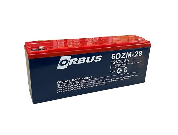ORBUS 12V 28 AH ELEKTRİKLİ BİSİKLET AKÜSÜ DEEP CYCLE (320*80*130)