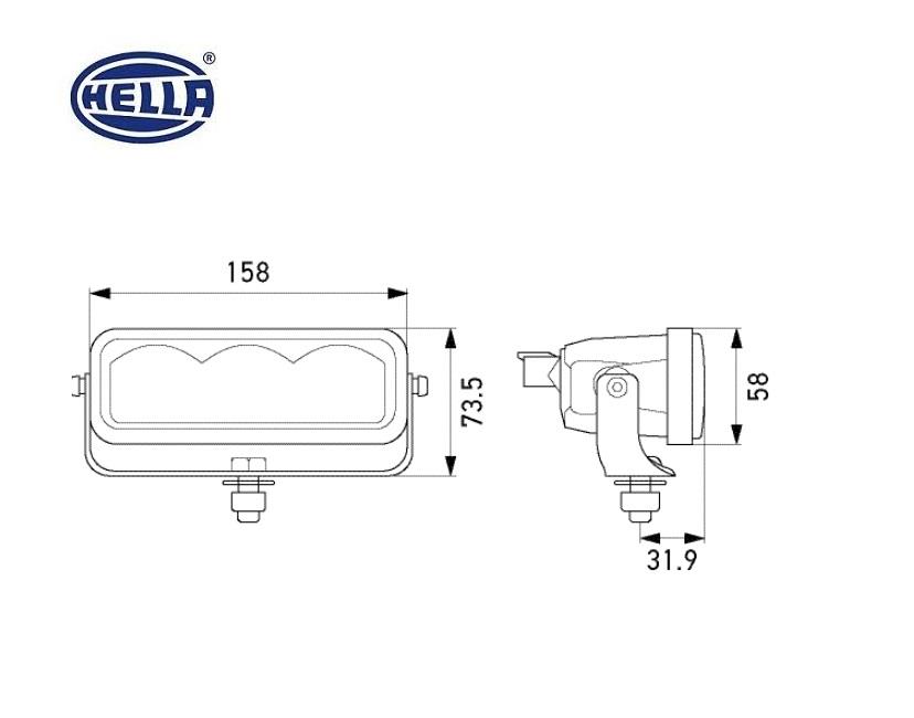 HELLA 10V-30V LED BAR OFF-ROAD (UZUN MESAFE) (3 LEDLİ) (158*73.5*58 MM)