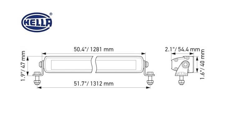 HELLA 10V-30V SLİM LED BAR OFF-ROAD 270W 5700K 15.000 LÜMEN (54 LEDLİ) (1281*50*40 MM)