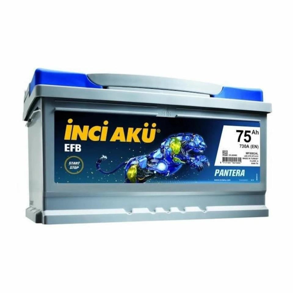 INCI 12V 75 AH AKÜ PANTERA EFB 730 A (EN) (START-STOP) (315*175*175) (ALÇAK)