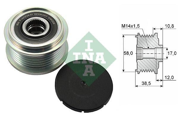 INA ALTERNATÖR KASNAK RULMANLI 6-KANAL TOYOTA COROLLA/AURIS/YARIS 1.4 D-4D 2012 >