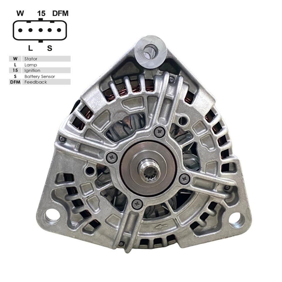 SEG 24V ALTERNATÖR DİNAMO 100 A (5 FİŞ SOKETLİ) (W-L-15-S-DFM) MERCEDES AXOR/VARIO/ACTROS 2003 >