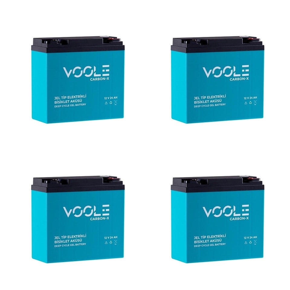 VOOLE 12V 24 AH ELEKTRİKLİ BİSİKLET AKÜSÜ DEEP CYCLE GEL BATTARY CARBON-X (181*77*170) (6.60 KG)