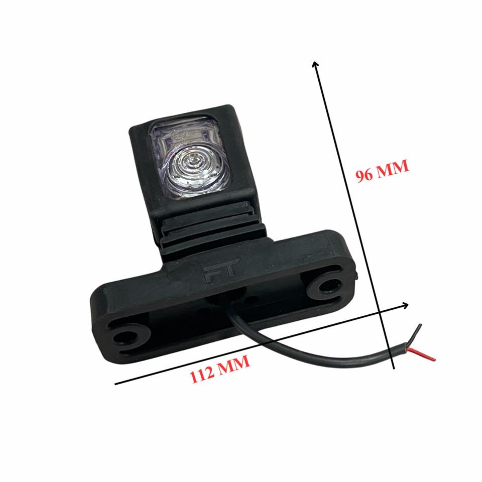 12V-24V DORSE DIŞ İŞARET BOYNUZ LAMBA KISA DÜZ (LEDLİ) (112*96 MM)