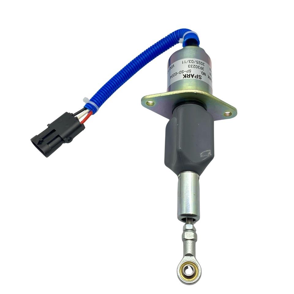 12V STOP SELENOİDİ KULAKLI (MAFSALLI-DELİK 6 MM) (SOKETLİ) CUMMINS MOTOR