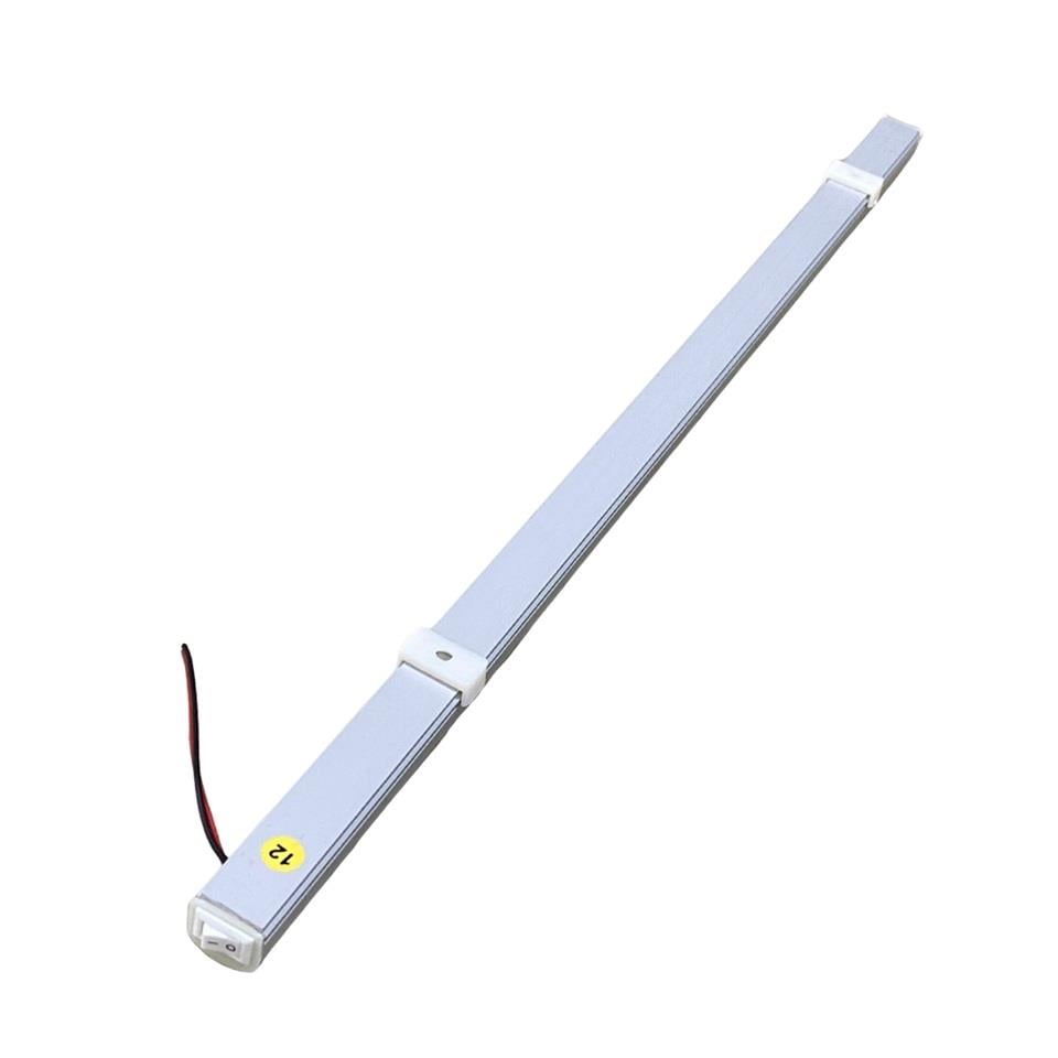 12V FLORESAN TAVAN LAMBASI 36 LEDLİ ANAHTARLI (BUZLU CAM) SARI  (50 CM)