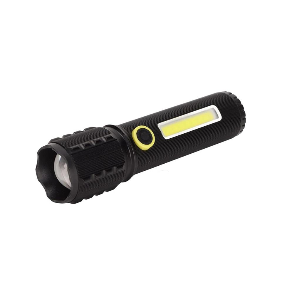 EL FENERİ COB LED (4 FONKSİYONLU-ZOOMLU) (USB ŞARJLI) (METAL KASA PROFESYONEL) (140*32 MM) JF-72