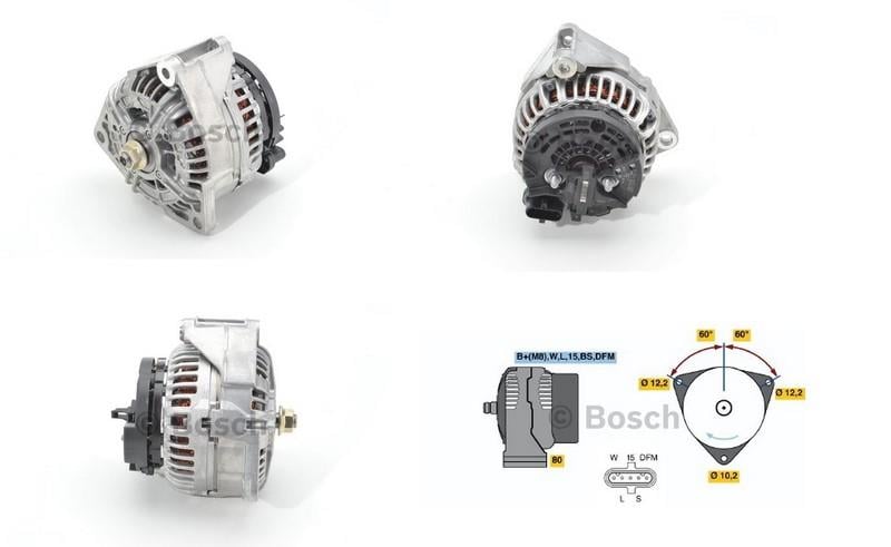 BOSCH 24V ALTERNATÖR DİNAMO 110 A (5 FİŞ SOKETLİ) (W-L-15-S-DFM) MAN TGA/TGL/TGM/TGS