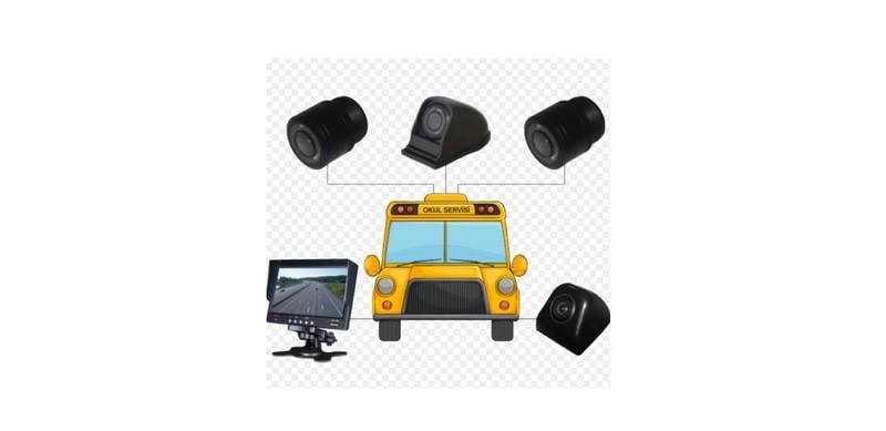 OKUL TAŞIT SETİ 7 İNÇ HD LED EKRAN + 4 KAMERA + 64 GB KAYIT