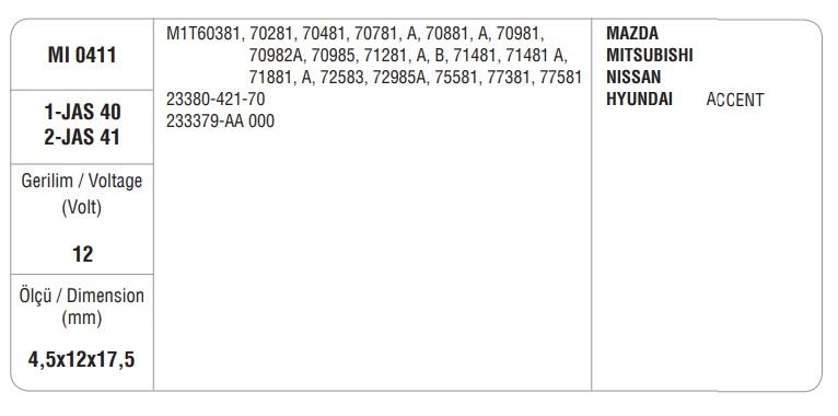 MEGA MARŞ KÖMÜRÜ MITSUBISHI TİPİ KABLOLU (4 AD)