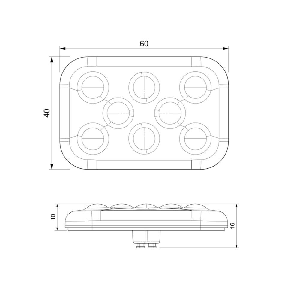 SANEL 12V YAN SİNYAL LAMBASI 6-LEDLİ YAPIŞKANLI 3M BANTLI SU GEÇİRMEZ SARI (60*40 MM)