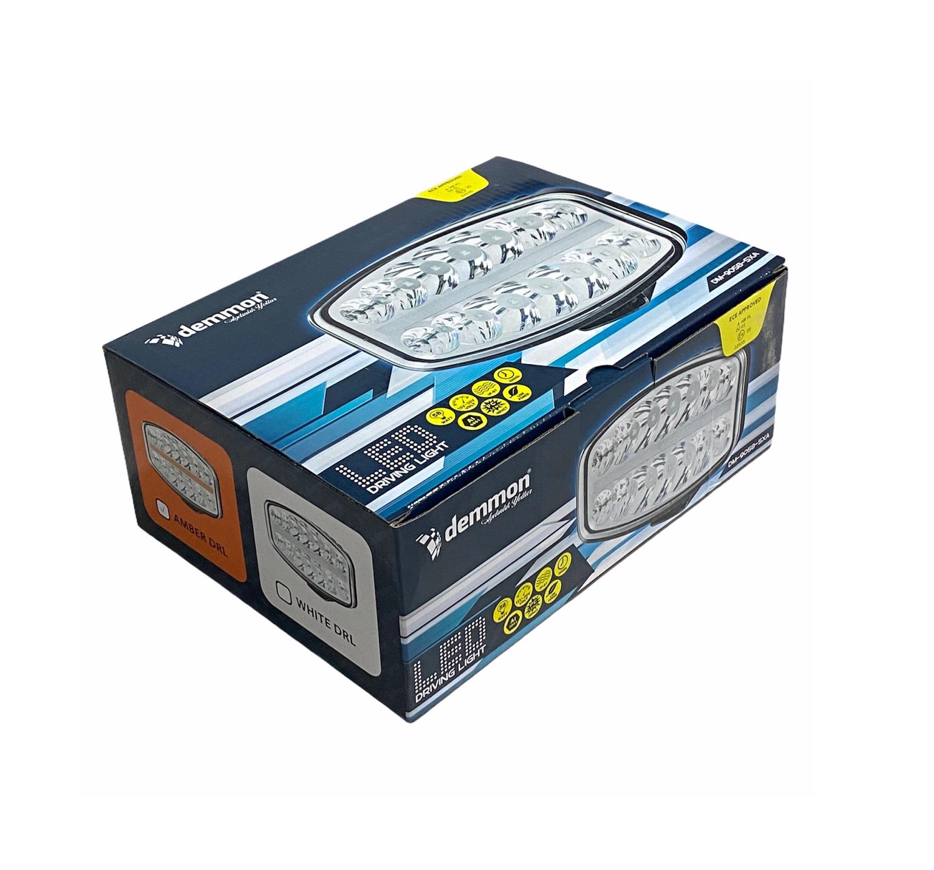 DEMMON 10V-30V GÜNDÜZ SÜRÜŞ LAMBASI (14+10 LEDLİ) (50W+8W) (245*139*91 MM) SARI