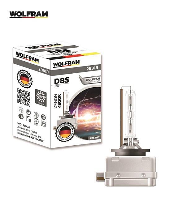 WOLFRAM 12V-85V XENON AMPUL D8S 25W 4300K GERMANY