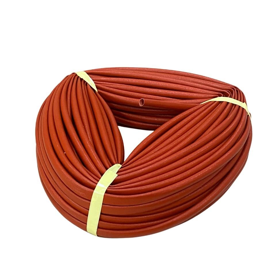 8 MM İZOLELİ CAM ELYAF MAKARON (YANMAZ MAKARON) (PARLAK) (-60°C +250°C) (1 MT)