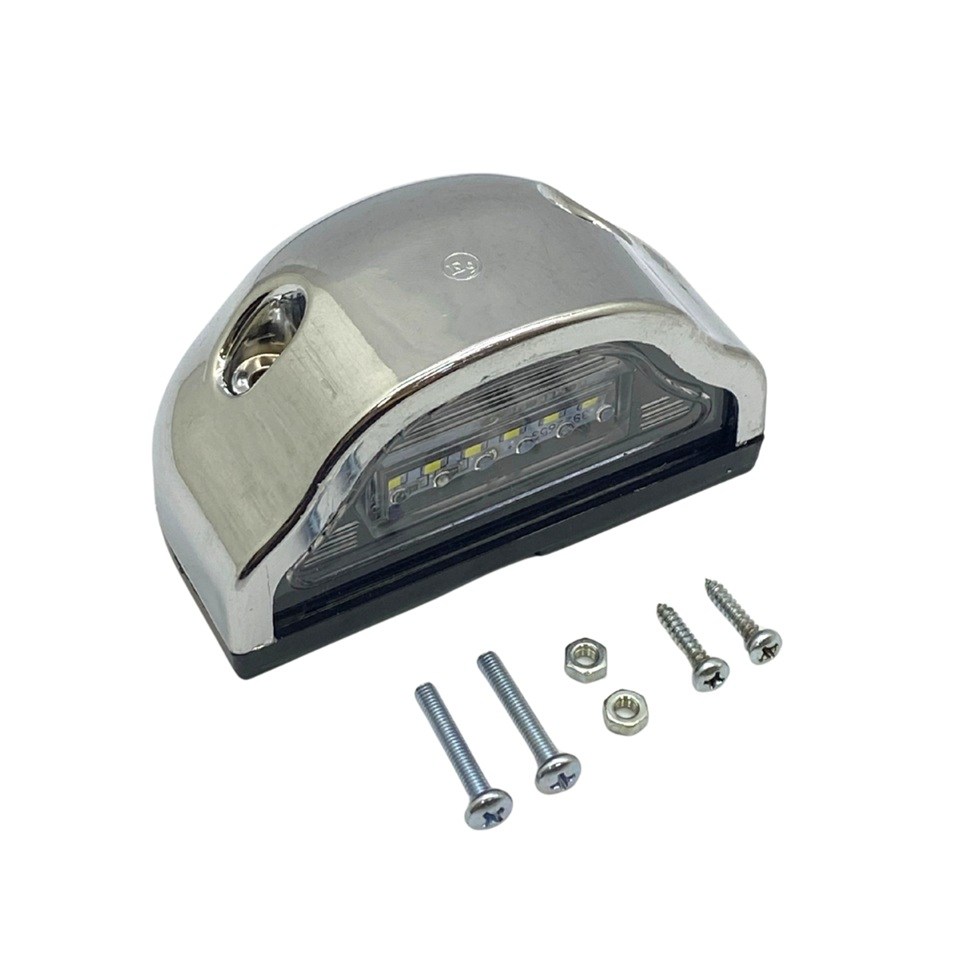 12V-24V PLAKA LAMBASI (6 LEDLİ) (KROM KAPLAMA) (102*54 MM)