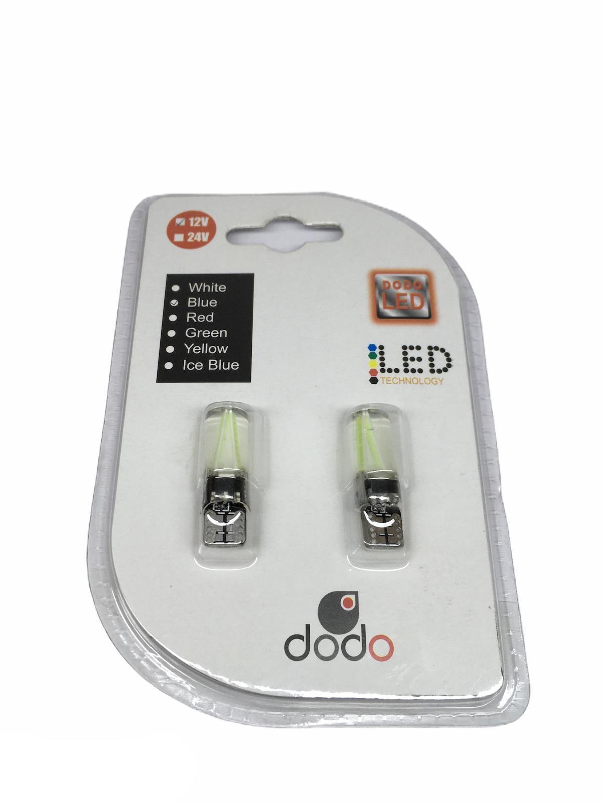 12V DİPSİZ LED FLAMENT AMPUL T10  BUZ MAVİSİ (2 AD)
