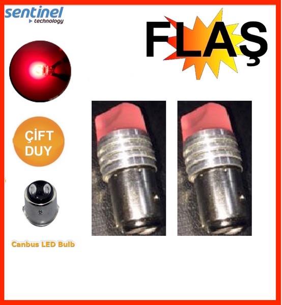 12V 1016 AMPUL LEDLİ KIRMIZI FLAŞLI ÇAKAR (2 AD)