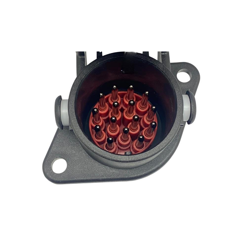 AYDIN TIR DORSE ELEKTRİK SOKETİ (RÖMORK FİŞİ) (15Lİ DİŞİ) (KIRMIZI KAPAKLI)