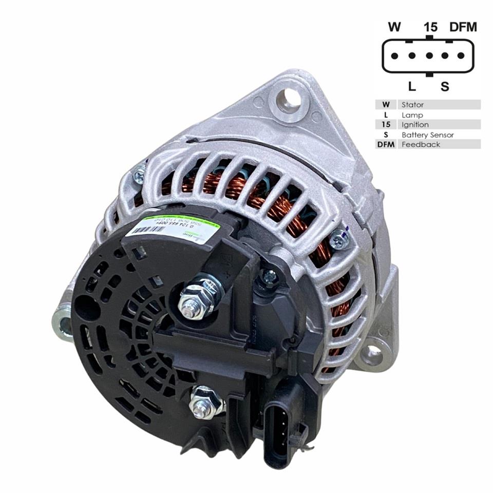 24V ALTERNATÖR DİNAMO 110 A (5 FİŞ SOKETLİ) (W-L-15-S-DFM) MAN TGA/TGL/TGM/TGS