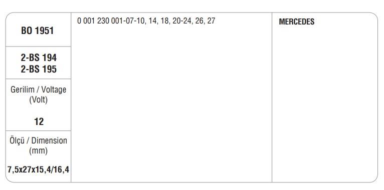 MEGA 12V MARŞ KÖMÜRÜ BOSCH TİPİ YM (4 AD)
