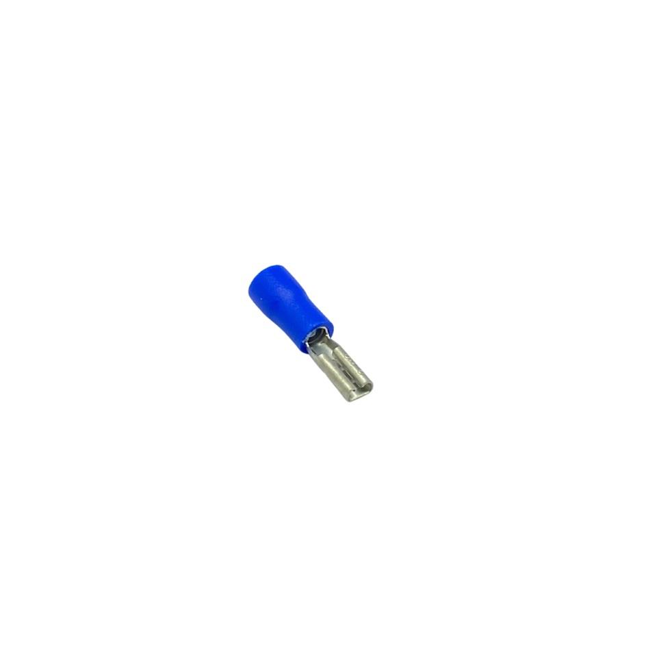 DİŞİ FİŞ MİKRO TIRNAKSIZ (İZOLELİ) (KALAYLI) (2.8 MM) (1.50-2.50 MM KABLO UYUMLU) MAVİ