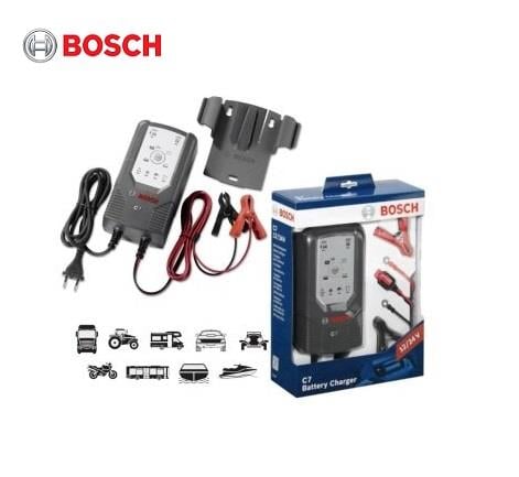 BOSCH 12V-24V ŞARJ REDRESÖRÜ (AKÜ ŞARJ CİHAZI) OTOMATİK C7 (12V-7 A / 24V-3.5 A) (+AGM)