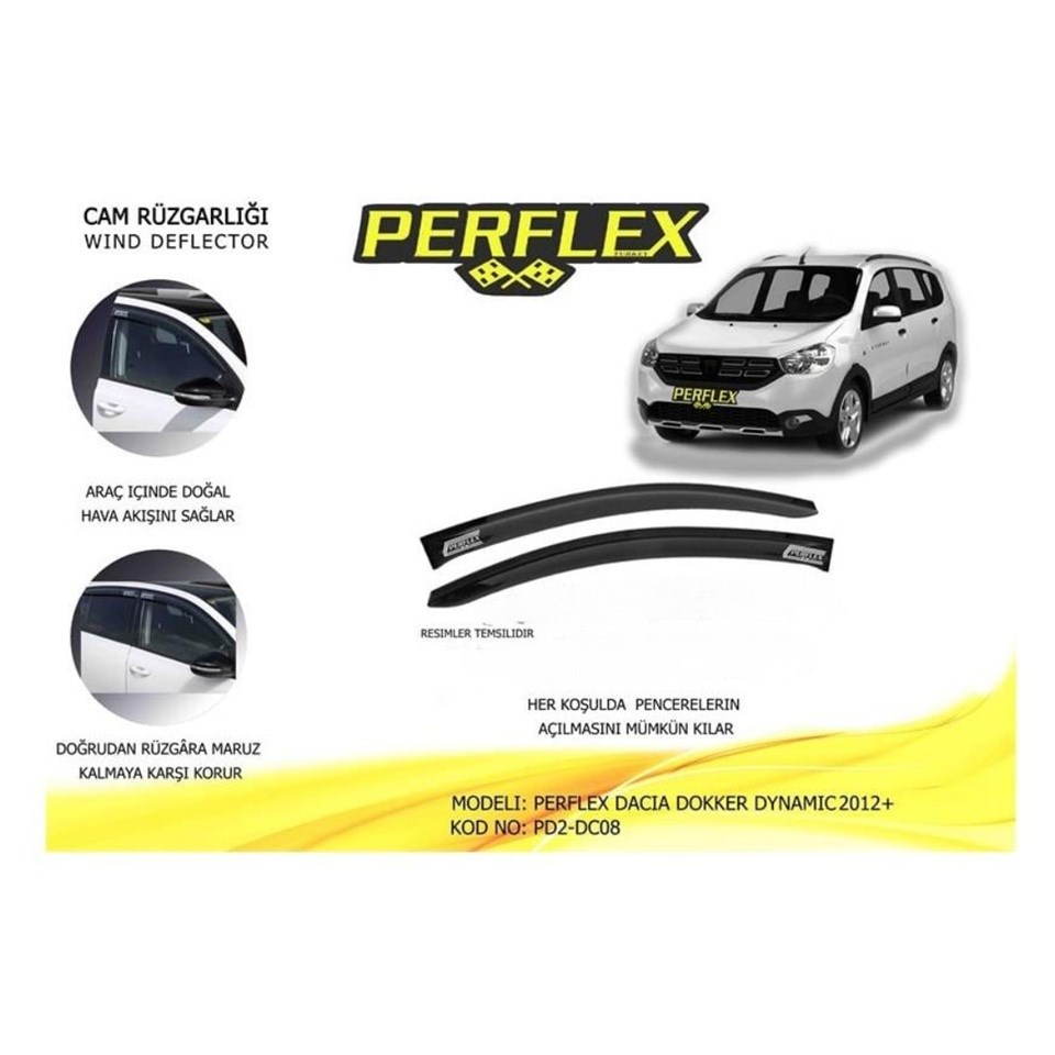 PERPLEX CAM RÜZGARLIĞI MUGEN DACIA DOKKER DYNAMIC 2012 > (2 AD)