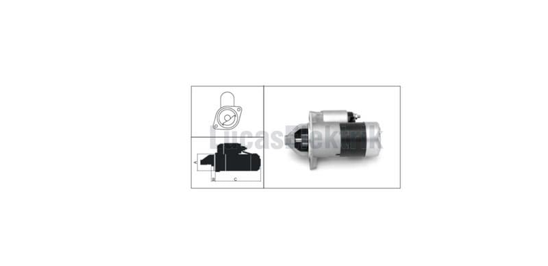 LUCAS 12V MARŞ MOTORU 8 DİŞ 1.4 KW  HYUNDAI ACCENT/ELANTRA-MITSUBISHI LANCERL200/L300