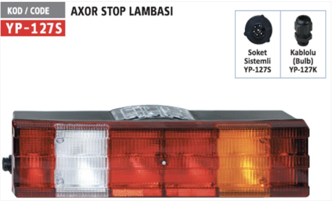 STOP LAMBASI 6-FONKSİYONLU KANALLI 52 CM PLAKALI (YAN SOKET) SOL