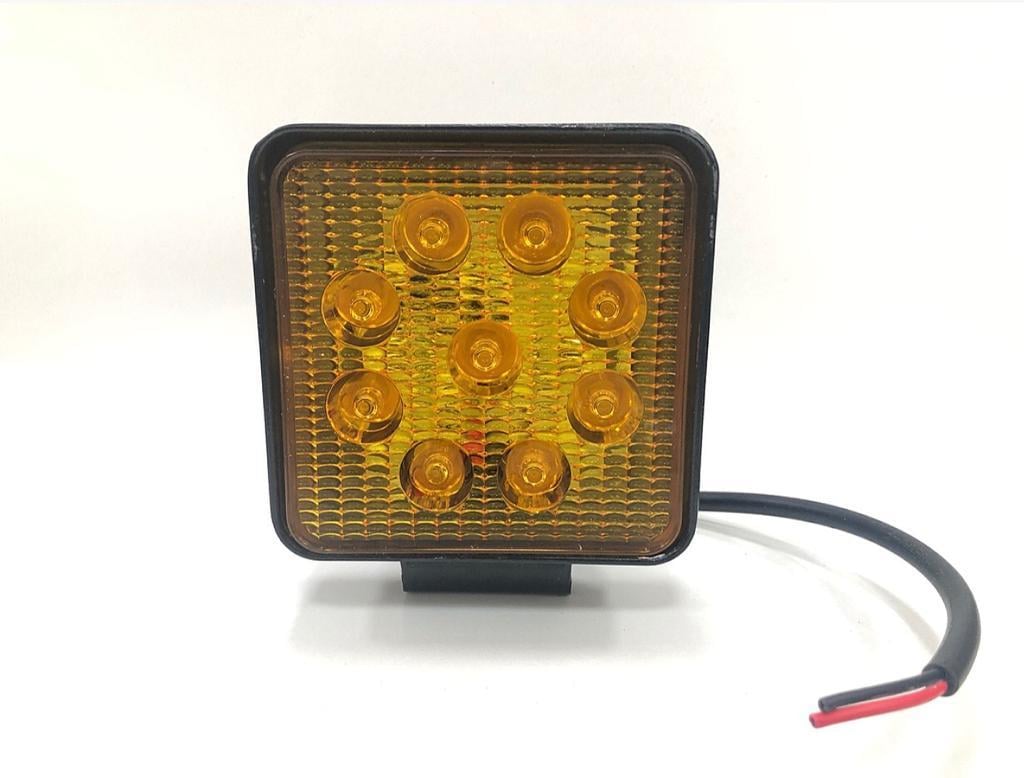 10V-30V ÇALIŞMA LAMBASI 9 X 3W POWER LEDLİ KARE (110*110 MM) SARI 