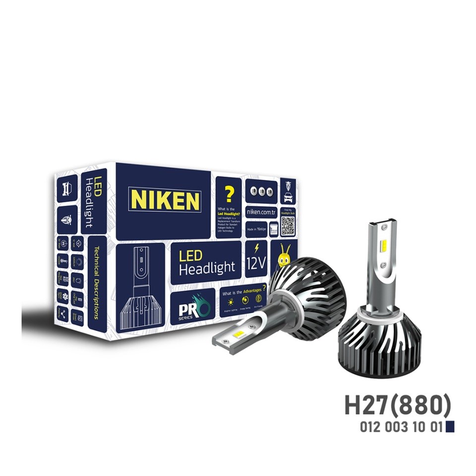 NIKEN 12V H27 PRO CSP LED XENON FAR AMPUL SETİ 6500K 8000 LÜMEN