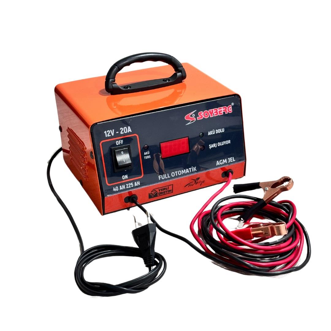SOYBERG 12V ŞARJ REDRESÖRÜ (AKÜ ŞARJ CİHAZI) (OTOMATİK 20 A) (DİJİTAL)