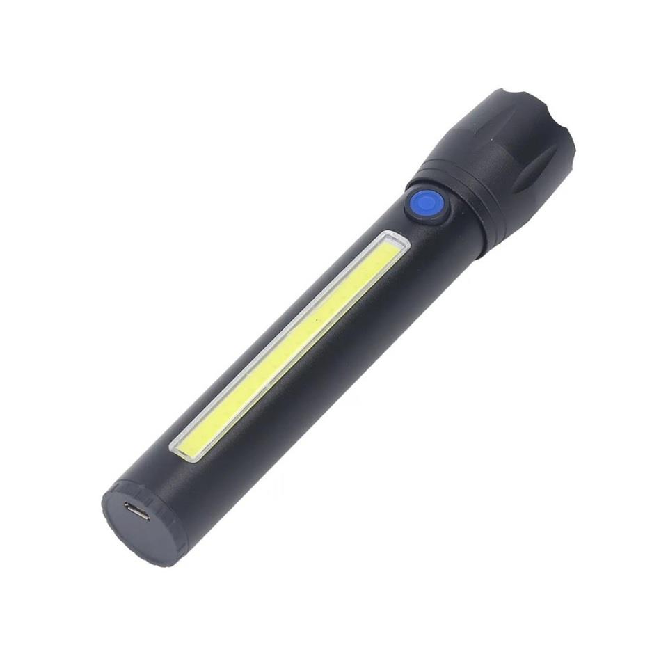 EL FENERİ COB LED (4 FONKSİYONLU-ZOOMLU) (USB ŞARJLI) (170*30 MM) PM-16754