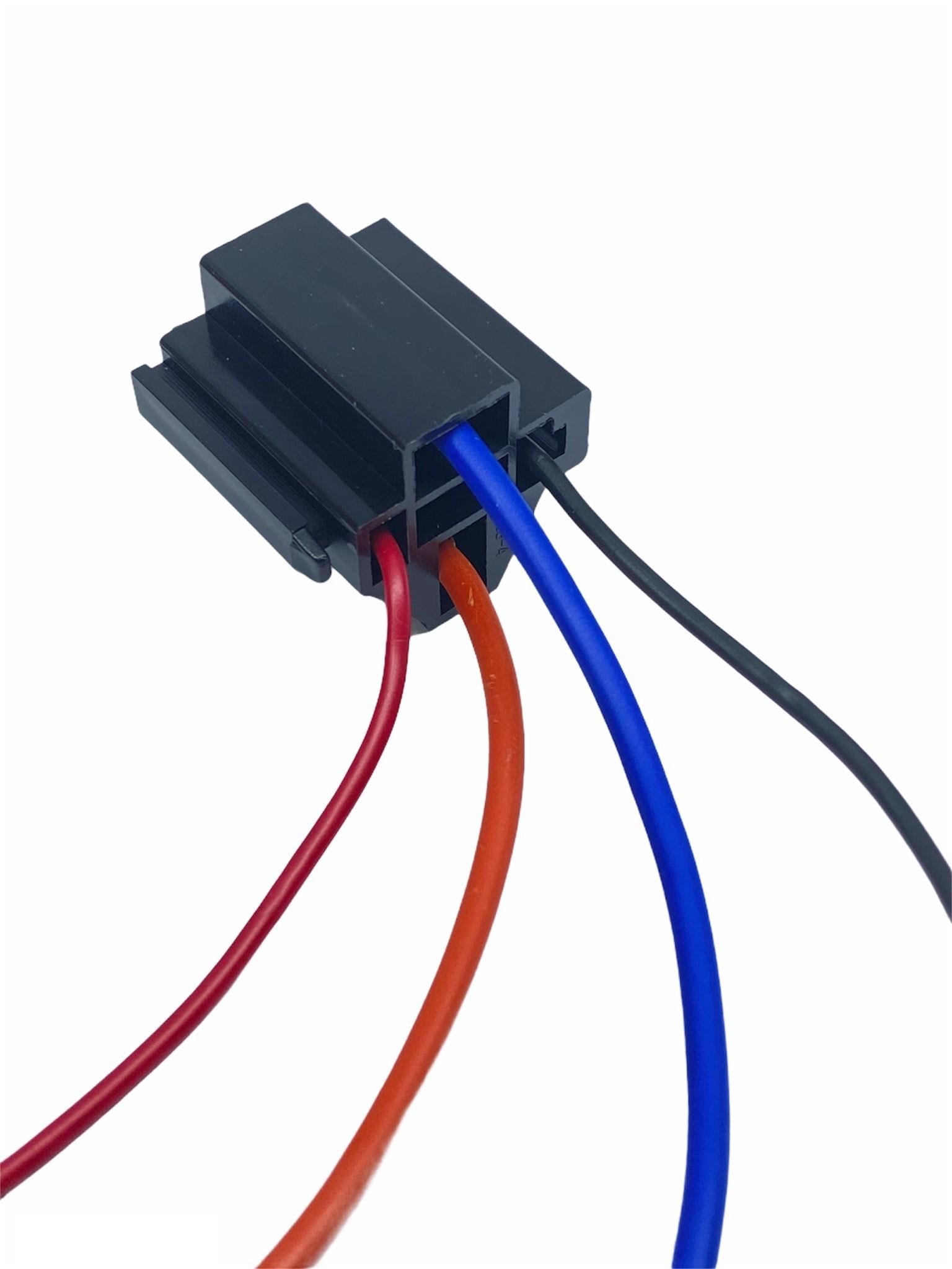 RÖLE SOKETİ (RÖLE YUVASI) (4 UÇLU/5 UÇLU 70 A) (2 UÇ KÜÇÜK / 3 UC BÜYÜK) (6.3 MM / 9.5 MM) (KABLOLU)