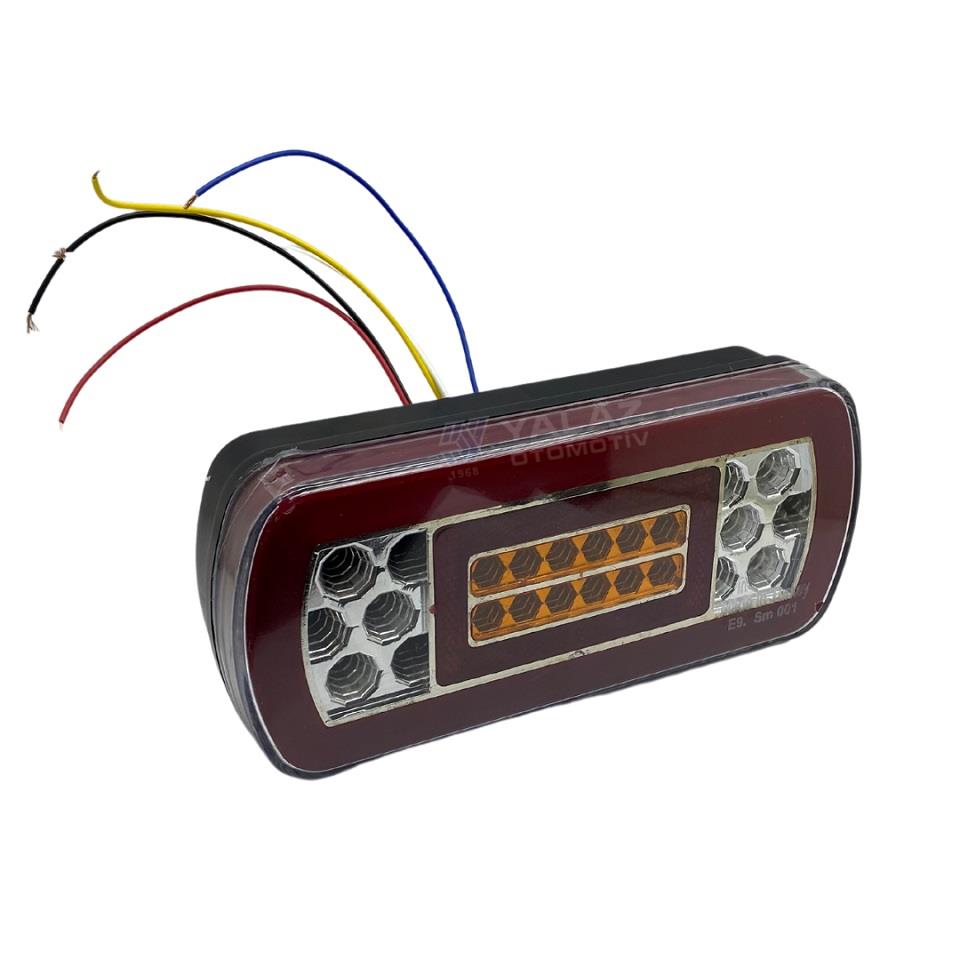 12V STOP LAMBASI (NEON LEDLİ) (4 FONKSİYONLU) (KABLOLU) (220*100*50 MM)