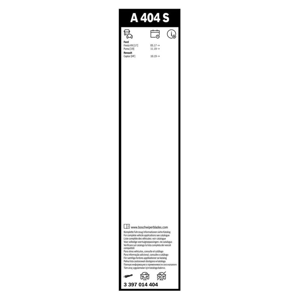 BOSCH SİLECEK SÜPÜRGESİ 700/340 MM AEROTWIN (A404S) FORD FIESTA VII/PUMA-RENAULT CAPTUR II