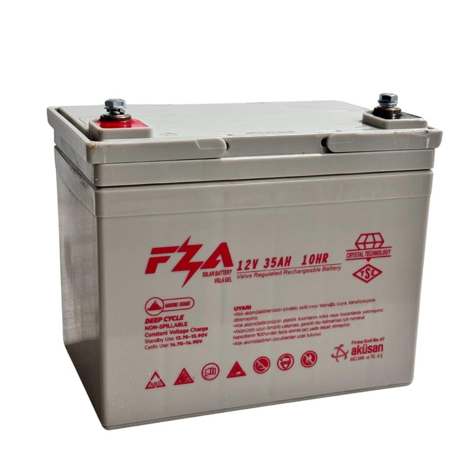 FZA 12V 35 AH ENGELLİ ARAÇ AKÜSÜ (SOLAR VRLA JEL-DEEP CYCLE) (195*130*155) (10 KG) TSE'Lİ