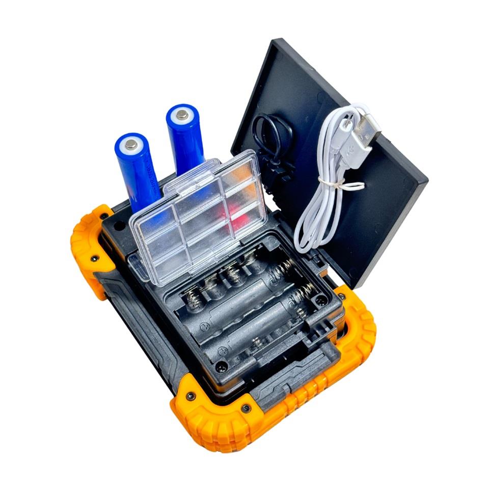 LAMBADA SOLAR 12V COB LEDLİ EL PROJEKTÖRÜ GÜNEŞ ENERJİLİ-ŞARJLI USB ÇIKIŞLI